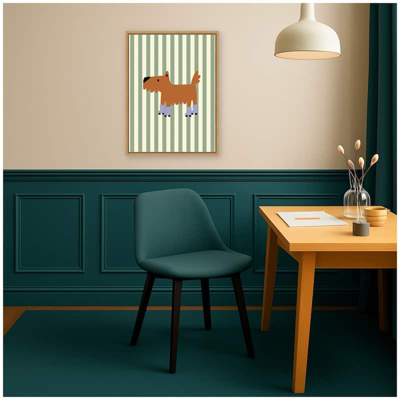 Kate and Laurel Skating Dog by Laura Moss Framed Canvas Wall Art Print