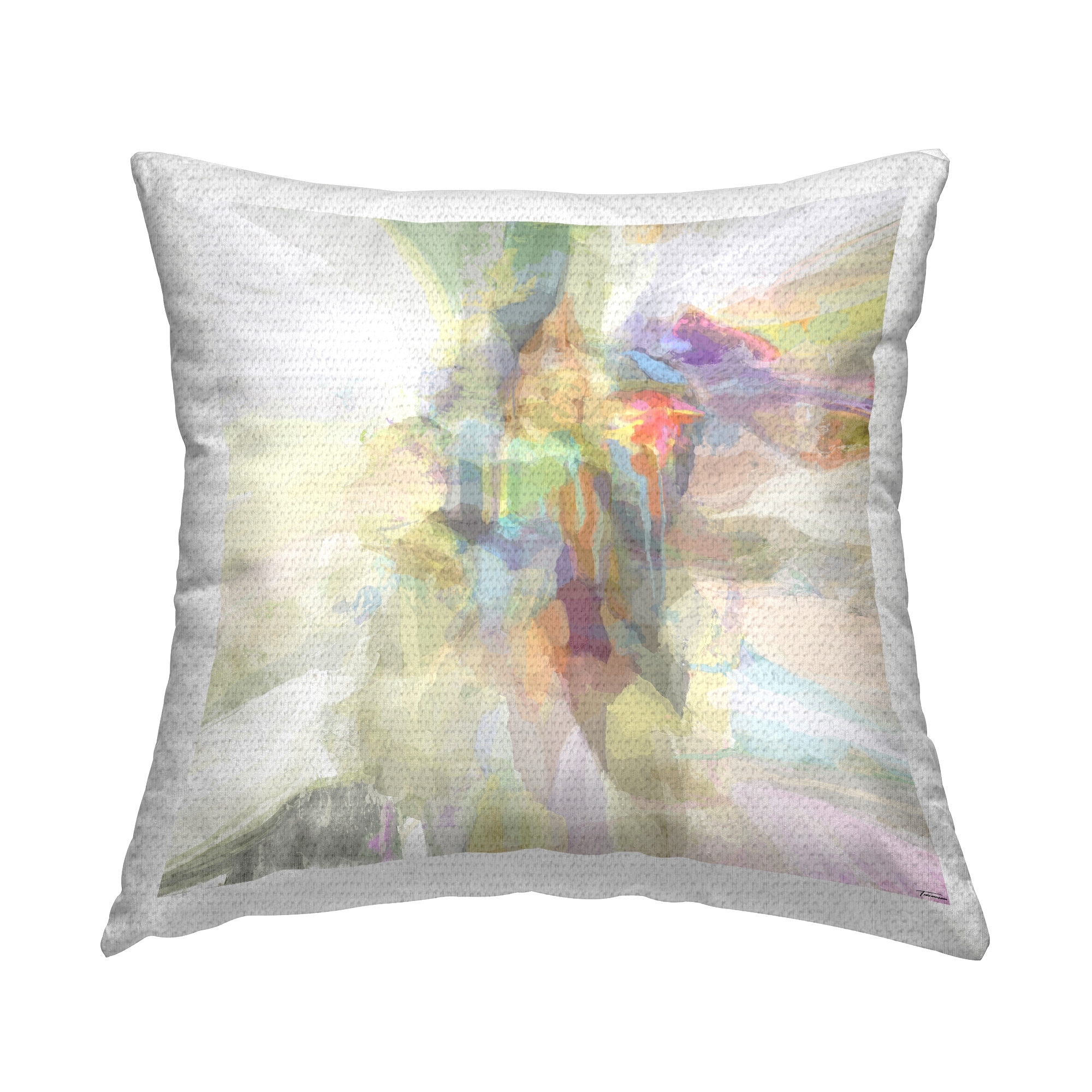 Stupell Abstract Pastel Fluid Contemporary Printed Outdoor Throw Pillow Design by Michael Tienhaara
