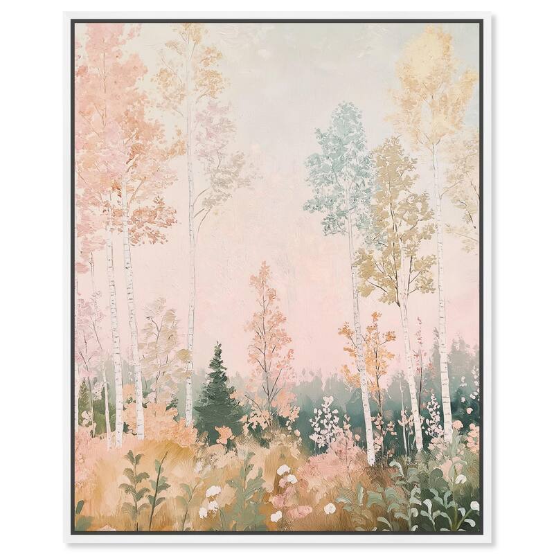 Birch Trees Canvas by Art Remedy - 36" x 45" - White