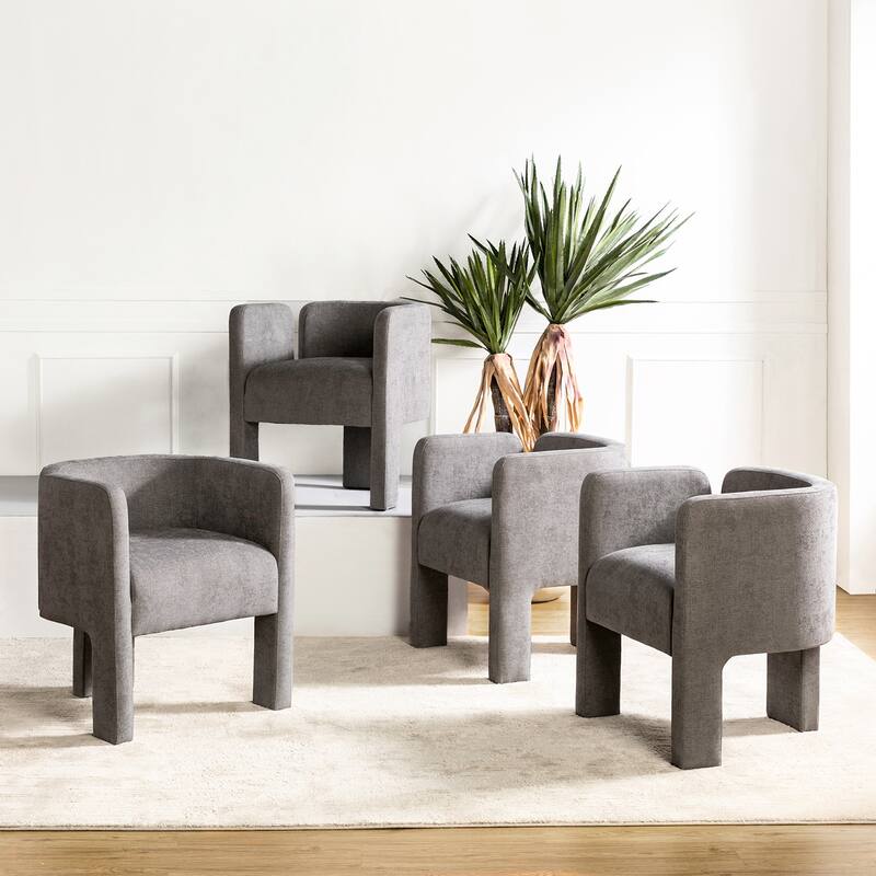 Friedrich Modern Left-facing Cutout Dining Chair with Three-legged Design Set Of 4 By HULALA HOME