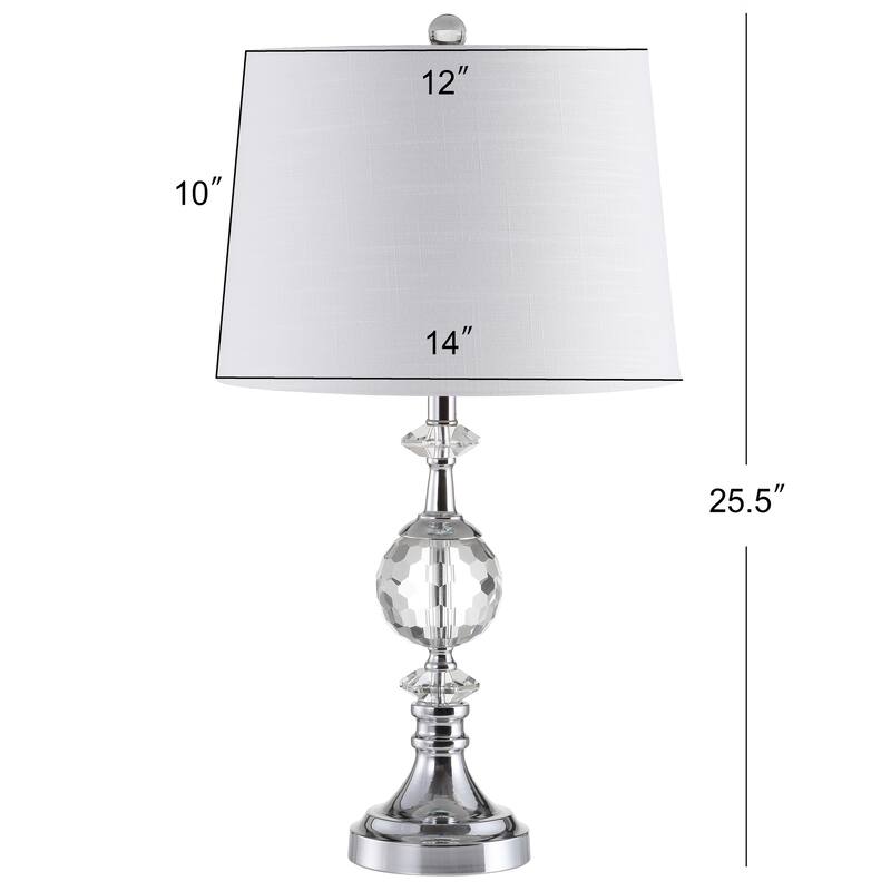 Sullivan 25.5" LED Crystal/Metal Table Lamp, Clear/Chrome by JONATHAN Y