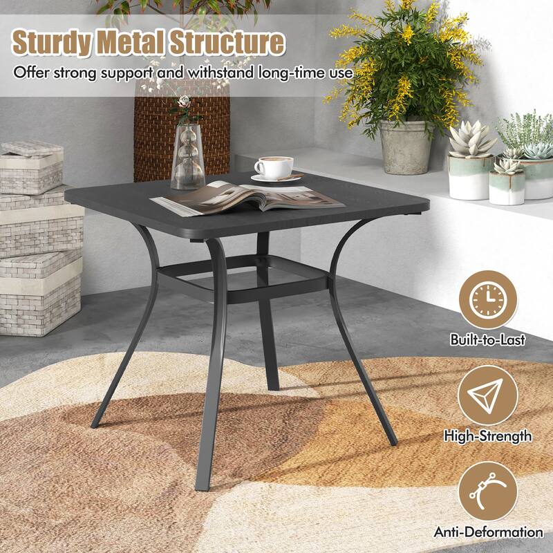 Gymax 32'' Patio Dining Table w/ 4 Curved Legs Heavy-Duty Outdoor