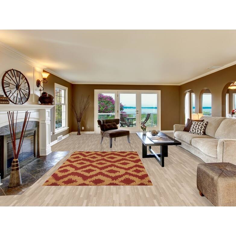 Hand Knotted Oriental 100% Wool Carpet Modern All-Over Yellow & Gold Gabbeh Area Rug - 8' 0'' X 5' 2''