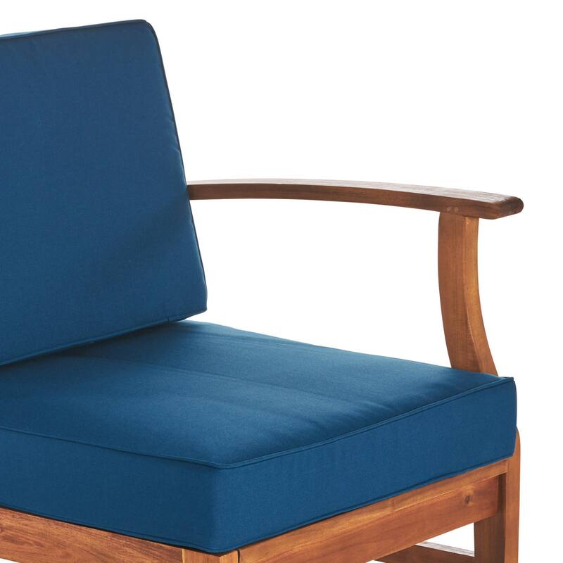 Perla Outdoor Acacia 4-pc Cushioned Sofa and Table Set by Christopher Knight Home