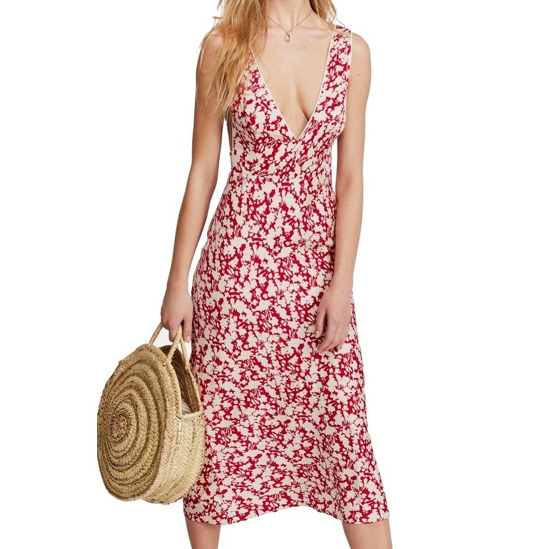 red floral free people dress