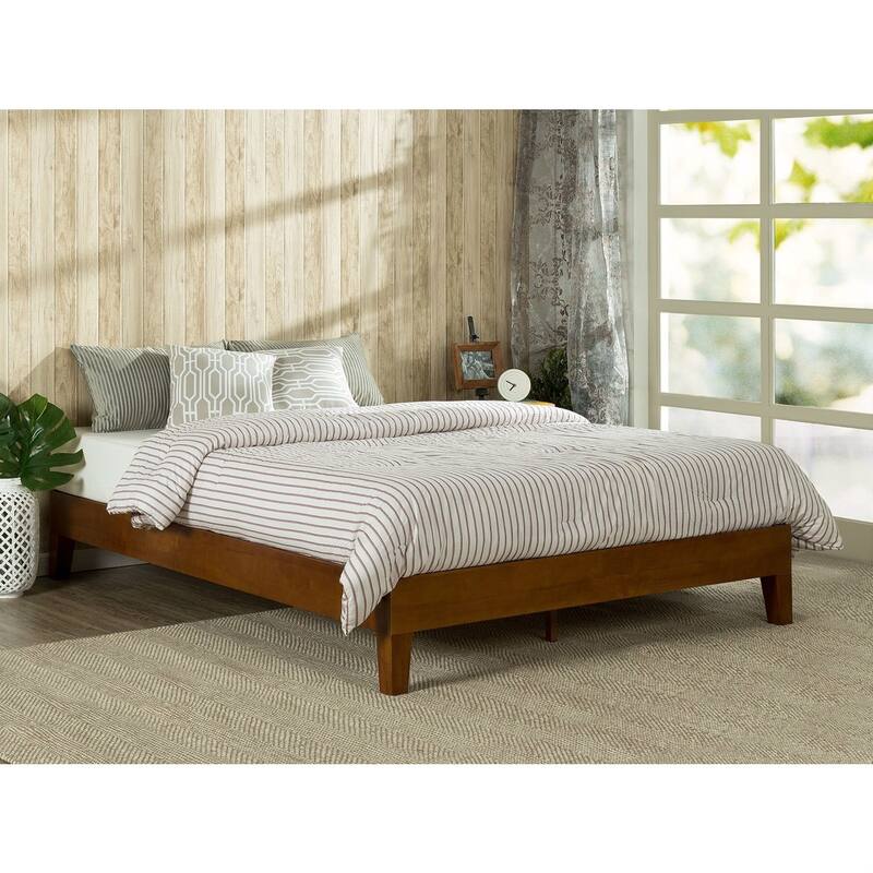 Cherry Wooden Twin Size Low Profile Platform Bed Frame