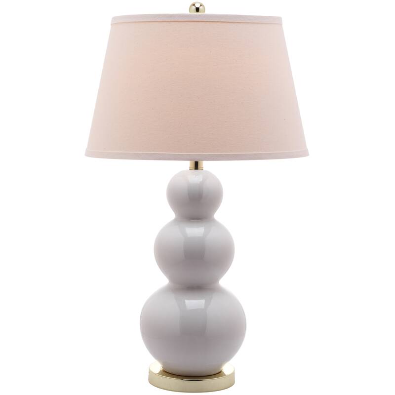 SAFAVIEH Lighting 27-inch Amy Triple Gourd White Table Lamp (Set of 2) - 16"x16"x28"