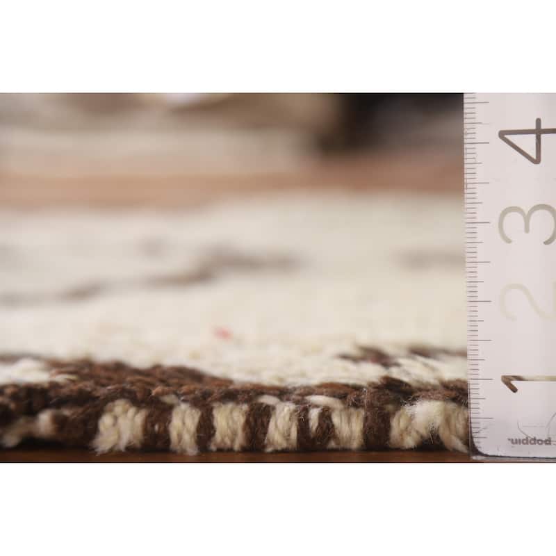 Turkish Anatolian Runner Rug Hand-knotted Beige Wool Carpet - 3'2"x 11'11"