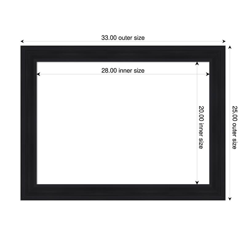 Abbey Black Framed Dry Erase Magnetic Board - 33 x 25 in