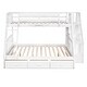 preview thumbnail 4 of 9, Twin-over-Full Bunk Bed with 3 Storage Drawers, Ladder and Storage Staircase, Separate into 2 Beds Design