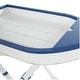 preview thumbnail 21 of 24, White Wood Distressed Foldable Tray Top Boat Accent Table with Oar Leg