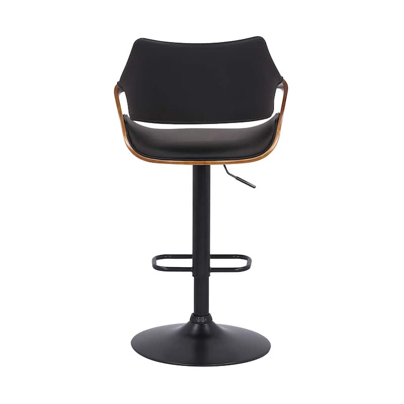 Fabric Swivel Adjustable Height Bar Chair with Iron Frame, Wood Accent and Footrest - 21” D x 21” W x 45” H