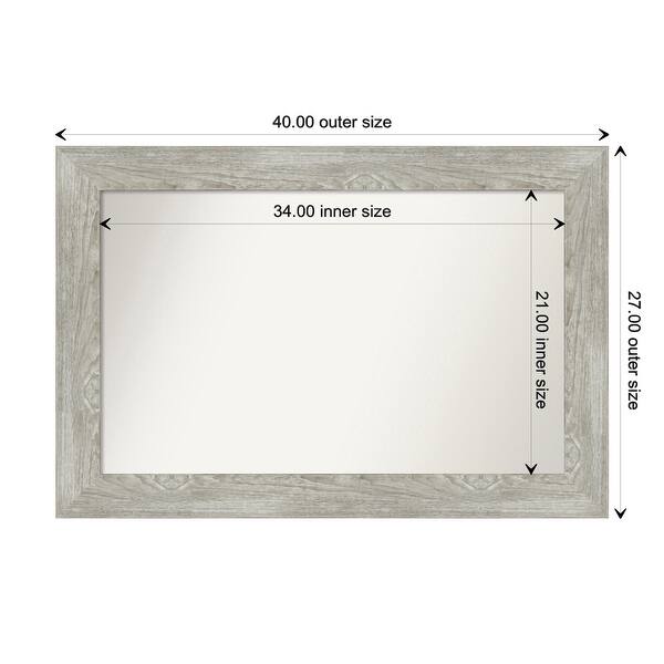 dimension image slide 38 of 113, Dove Greywash Framed Non-Beveled Custom Wall Mirror, Bathroom Vanity Mirror