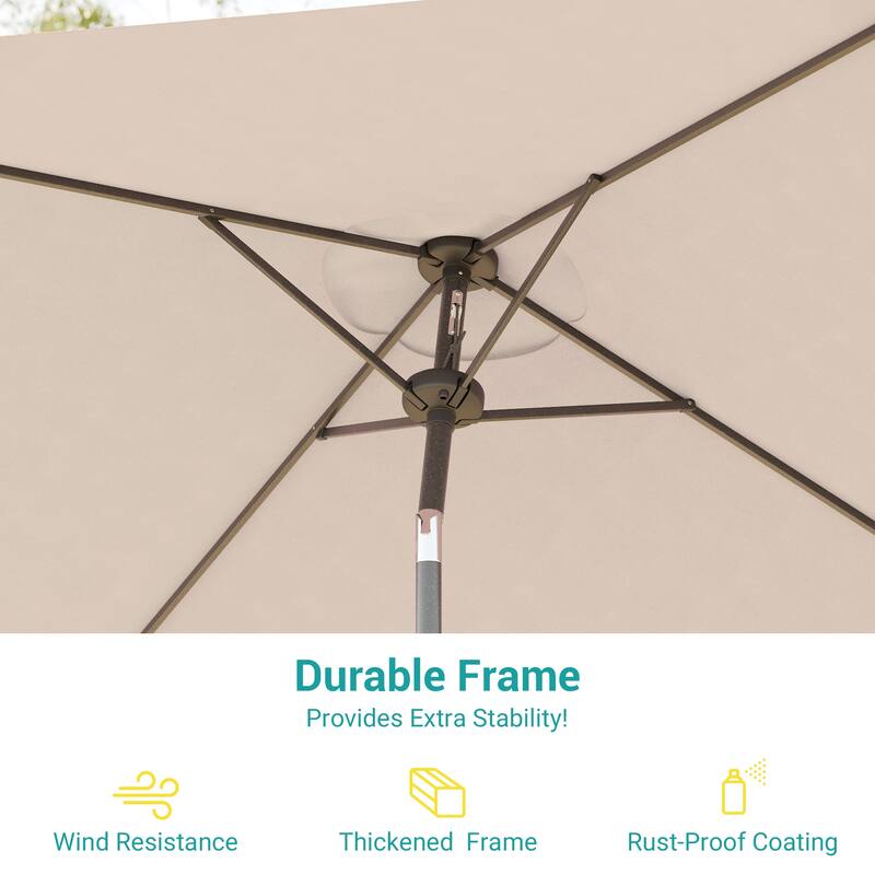 BONOSUKI 6.5x6.5Ft Patio Market Umbrella Weather-Resistant Frame