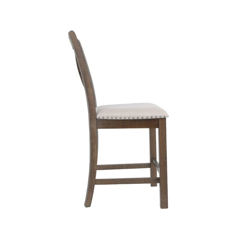 Moriville Counter Height Brown Beige Stool (Set of 2) - 19.5" W x 24.38" D x 41.5" H