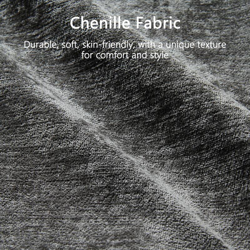 118 inch Oversized 3 Seater L-Shaped Chenille Boneless Modular Sectional Sofa Couch with Movable Ottoman