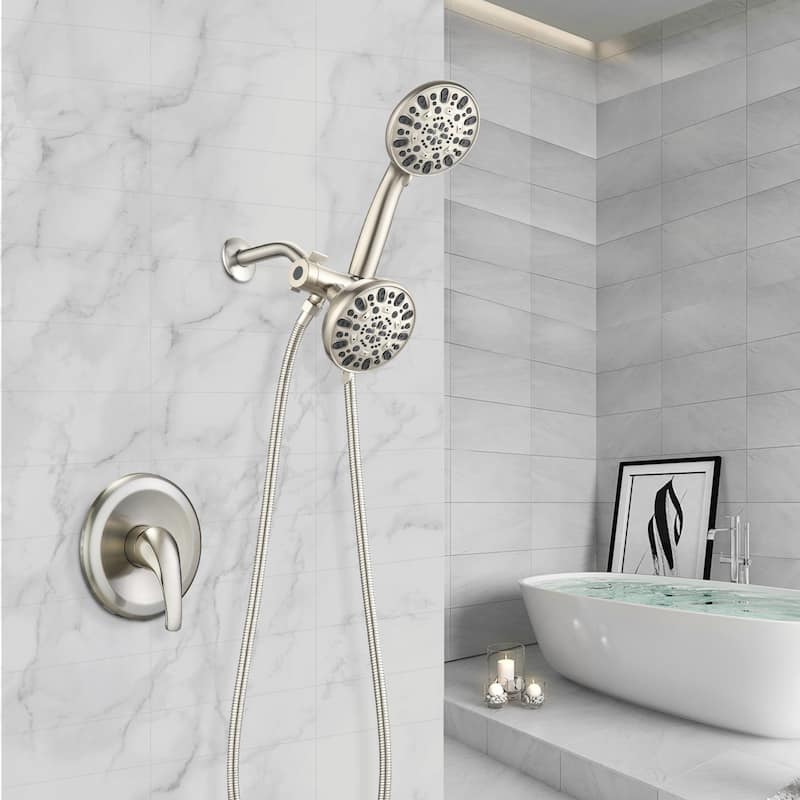 YASINU Dual 2 in 1 Shower Faucet Set with Valve Shower System Kit