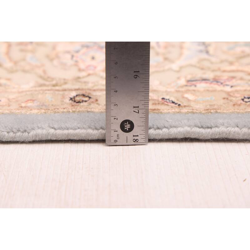 ECARPETGALLERY Hand-knotted Mirzapur Light Blue Viscose, Wool Rug - 5'7 x 7'10