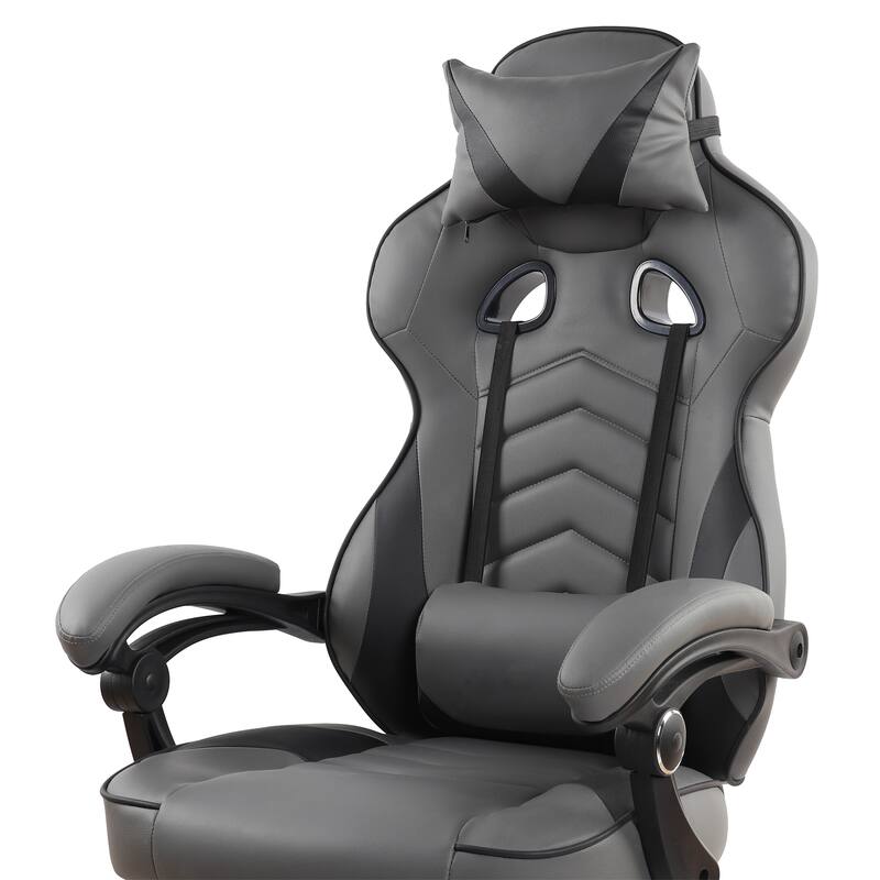 Gaming Racing Style Fully Reclining Executive Office Chair with Footrest