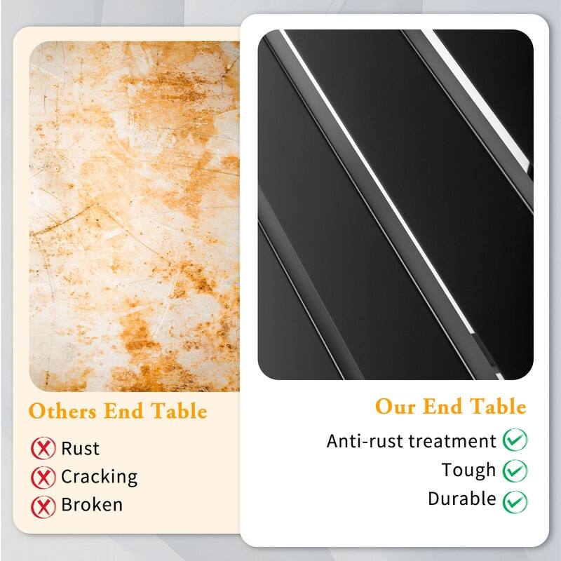 Metal Outdoor Round Side Table, Patio Coffee Bistro Table for Indoor Outdoor