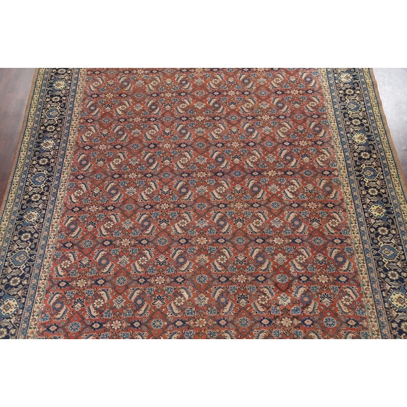Pre-1900 Vegetable Dye Sultanabad Persian Wool Area Rug Hand-knotted - 9'3" x 12'5"