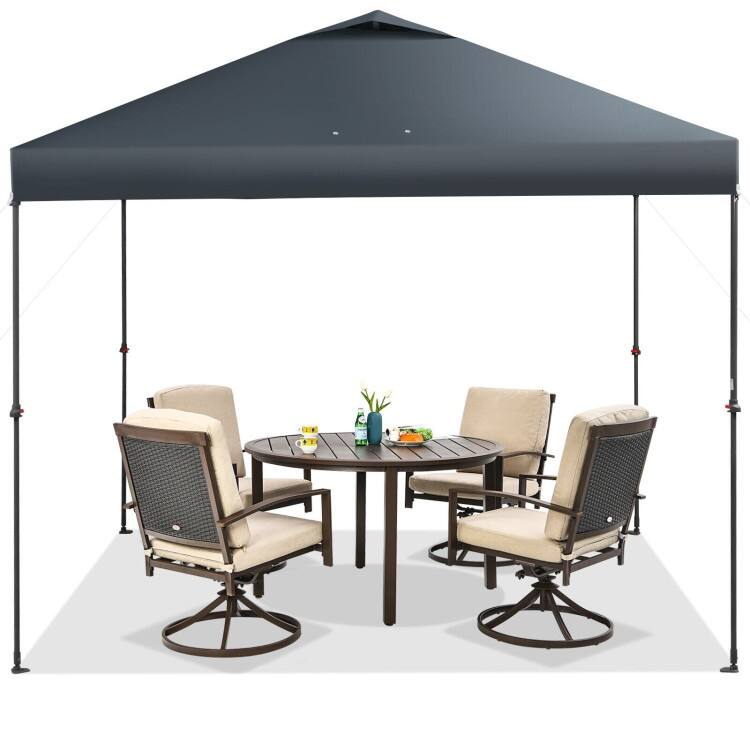 10 x 10 Feet Foldable Outdoor Instant Pop-up Canopy with Carry Bag - 10 x 10 x 6.3-9.4 ft
