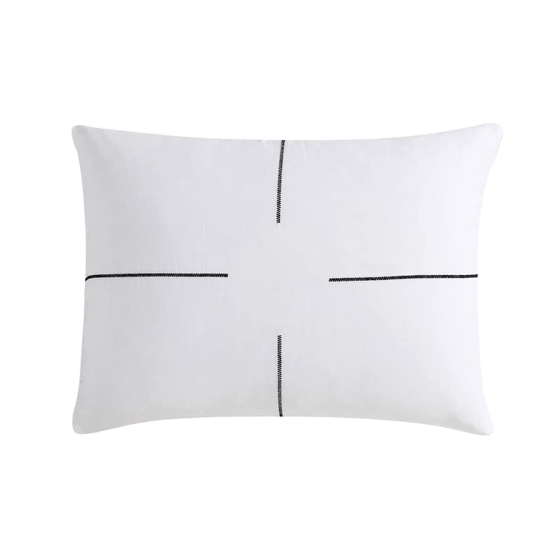 Vera Wang Zig Zag Cotton White Duvet Cover Set