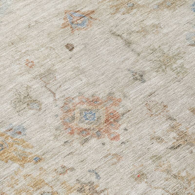 Machine Washable Indoor/ Outdoor Vintage Traditional Chantille Rug