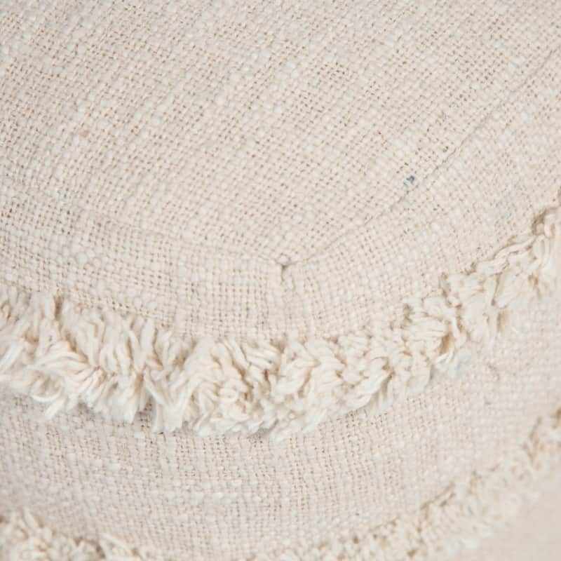 18" Cotton Striped Pouf Ottoman for Living Room, Bedroom or Office