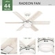 preview thumbnail 7 of 32, Hunter 44" WiFi Radeon Ceiling Fan with LED Light Kit and Wall Control - SMART FAN!