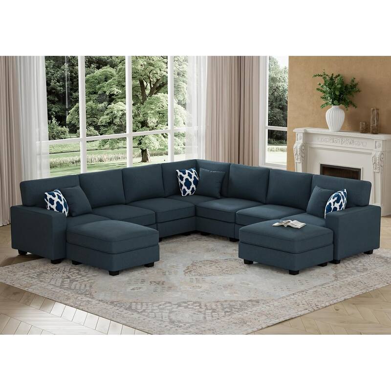9 Piece Modular Flexible Combination Sectional - Charcoal