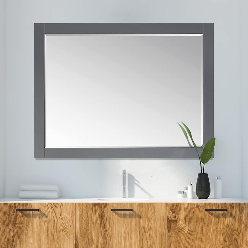 Altair Ivy Rectangular Bathroom Wood Framed Wall Mirror