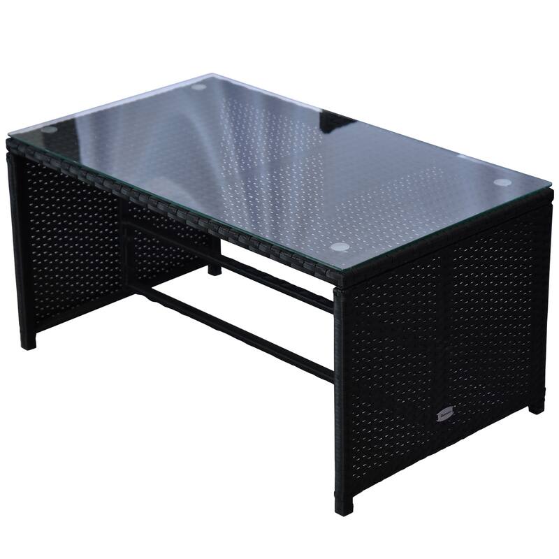 Outsunny 3-Piece Wicker Rattan Patio Set