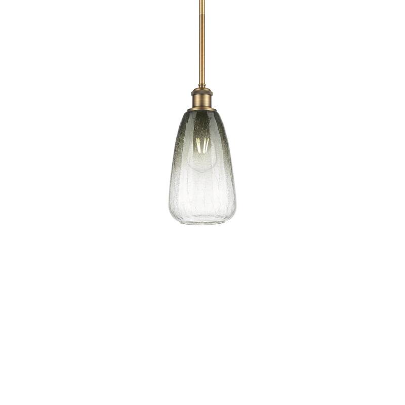Innovations Lighting 516-1S-13-6 Brookhaven Almond Pendant Brookhaven - Brushed Brass / Slate