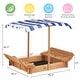 preview thumbnail 6 of 4, Kids Sandbox with Adjustable Cover, 46'' Wooden Sand Box with 2 Foldable Bench Seats, Perfect for Backyard Play