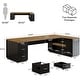 preview thumbnail 23 of 42, 85.8" L-Shaped Executive Desk, Extra Large Office Desk with Drawers