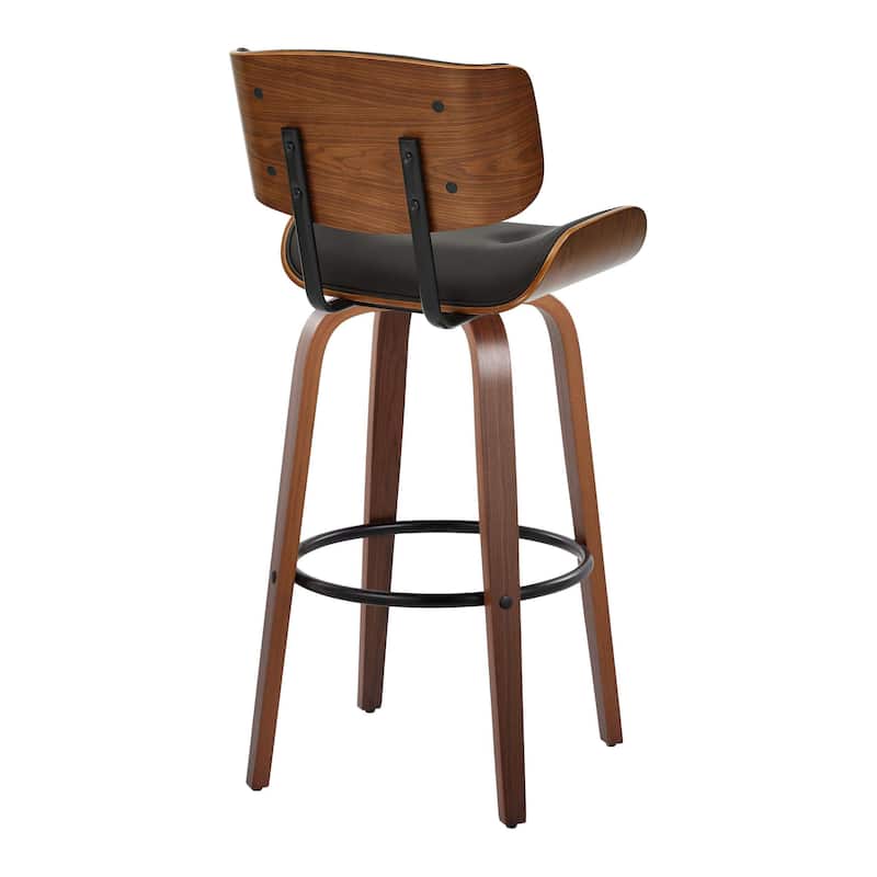 Carson Carrington Leksand 30" Fixed-Height Bar Stool with Bent Wood Legs (Set of 2)