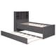 preview thumbnail 9 of 46, Twin Size Platform Bed with Storage Headboard, Charging Station, Twin Size Trundle and 3 Drawers