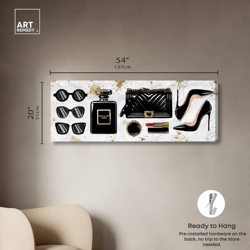 Wall of Accessories Panoramic Canvas by Art Remedy, Gallery Wrapped