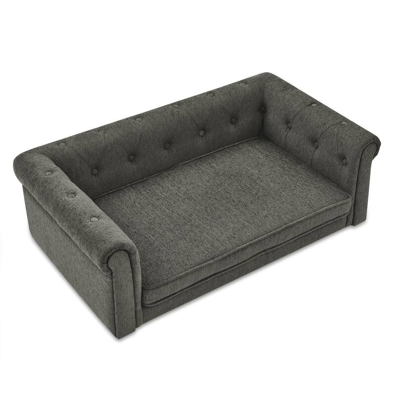 Roomfitters Elegant Rectangle Pet Sofa Bed for Small and Medium Dogs, Elevated Dog Couch with Cushions, Durable Dog Bed