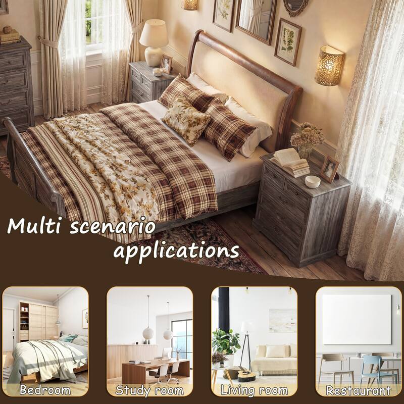 Farmhouse 5-Drawer Chest with Anti-Tip Device, Rustic Wooden Dresser for Bedroom, 36.3" Tall Storage Cabinet