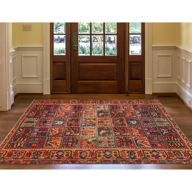 Fine Vintage Bakhtiari Annika Orange/Burgundy Rug - 5'4" x 8'11"