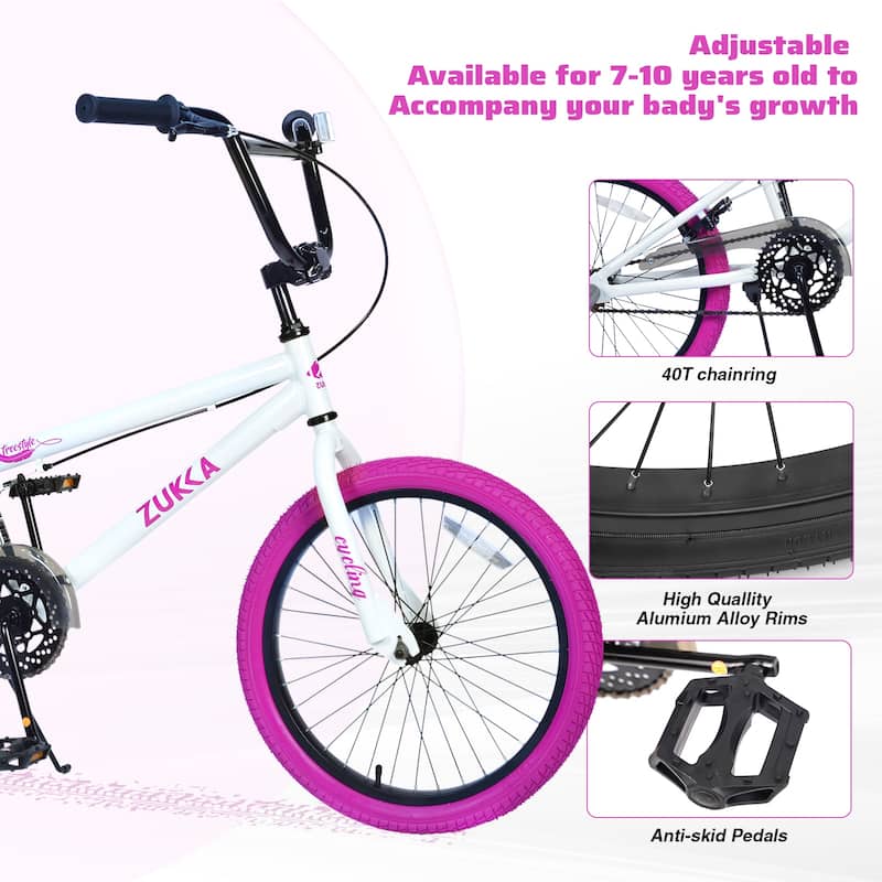 Freestyle Kids Bike 20 Inch Single Speed Children's Bicycle for Boys Girls Age 7+ Years