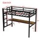 preview thumbnail 4 of 10, Black Twin XL Size Metal Loft Bed with Power Outlet & LED Light