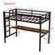 preview thumbnail 4 of 10, Twin XL Size Metal Loft Bed with Power Outlet and LED Light, Space-Saving