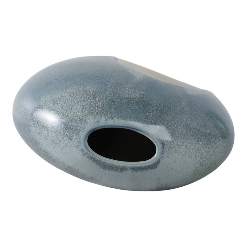 Earthenware Decorative Vase Modern Open Center Handmade Organic Shape