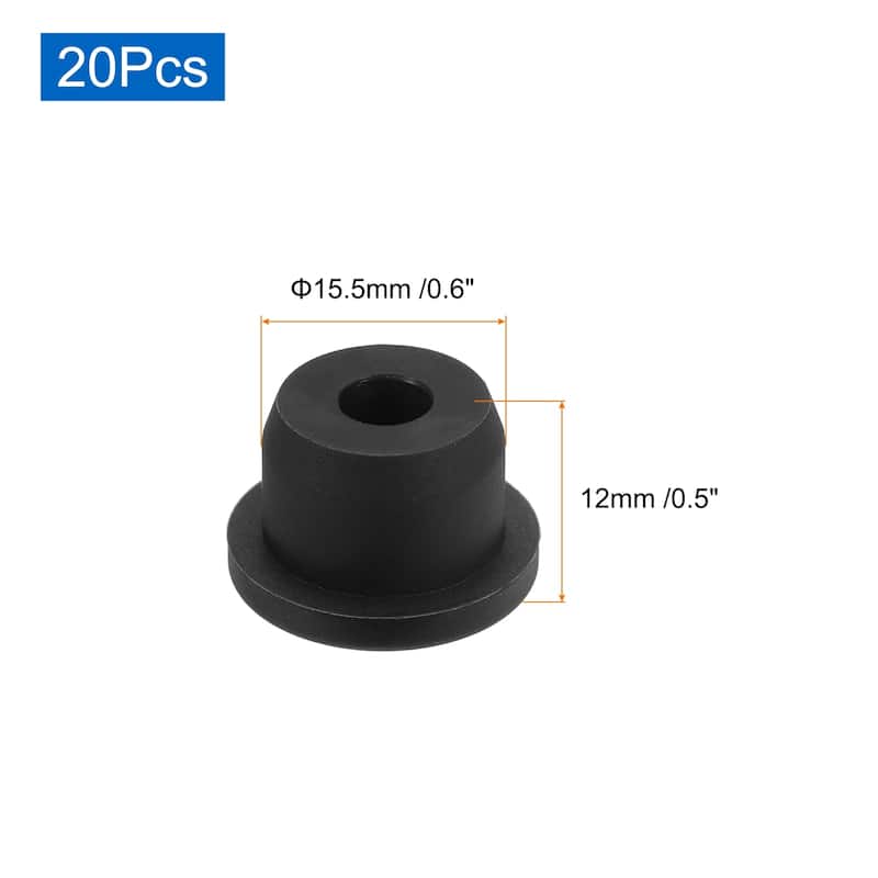 20PCS Silicone Plugs, Salt Shakers Hollow Stopper for Flower Pot, White - Black - 15.5mm