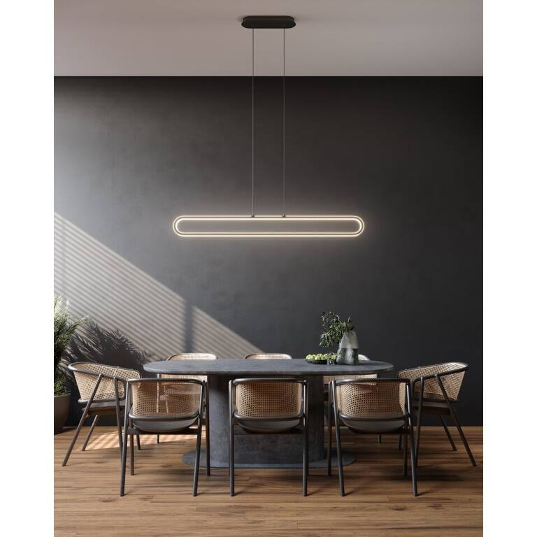 Atom 60 Inch Horizontal 5CCT LED Pendant - Black
