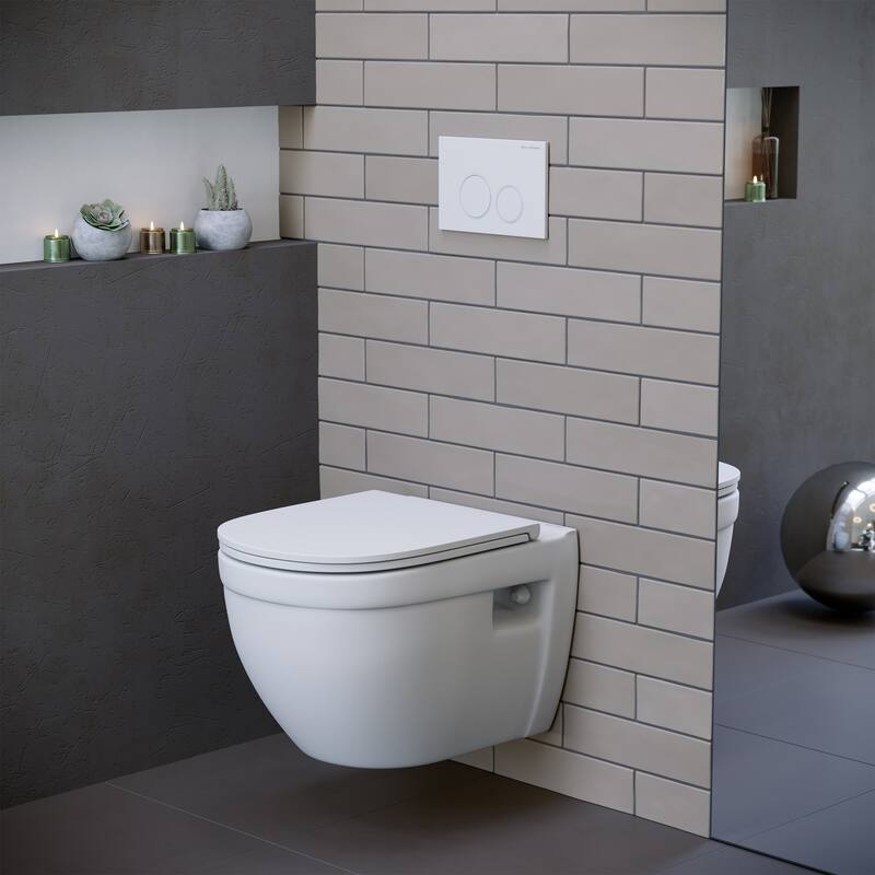 Ivy Wall Hung Elongated Toilet Bowl 0.8/1.28 GPF Dual Flush