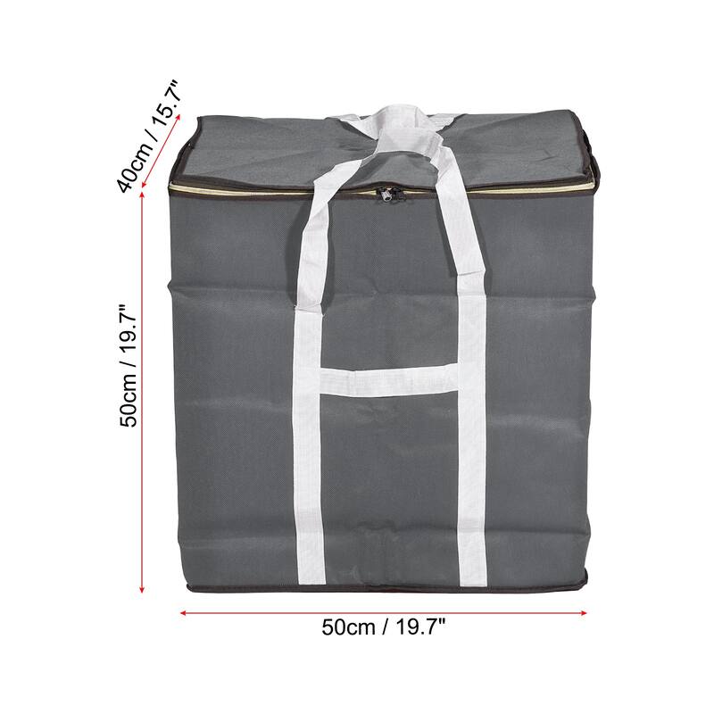 Storage Tote with Zippers, 19.7" L Heavy Moving Tote Bags for Bedding